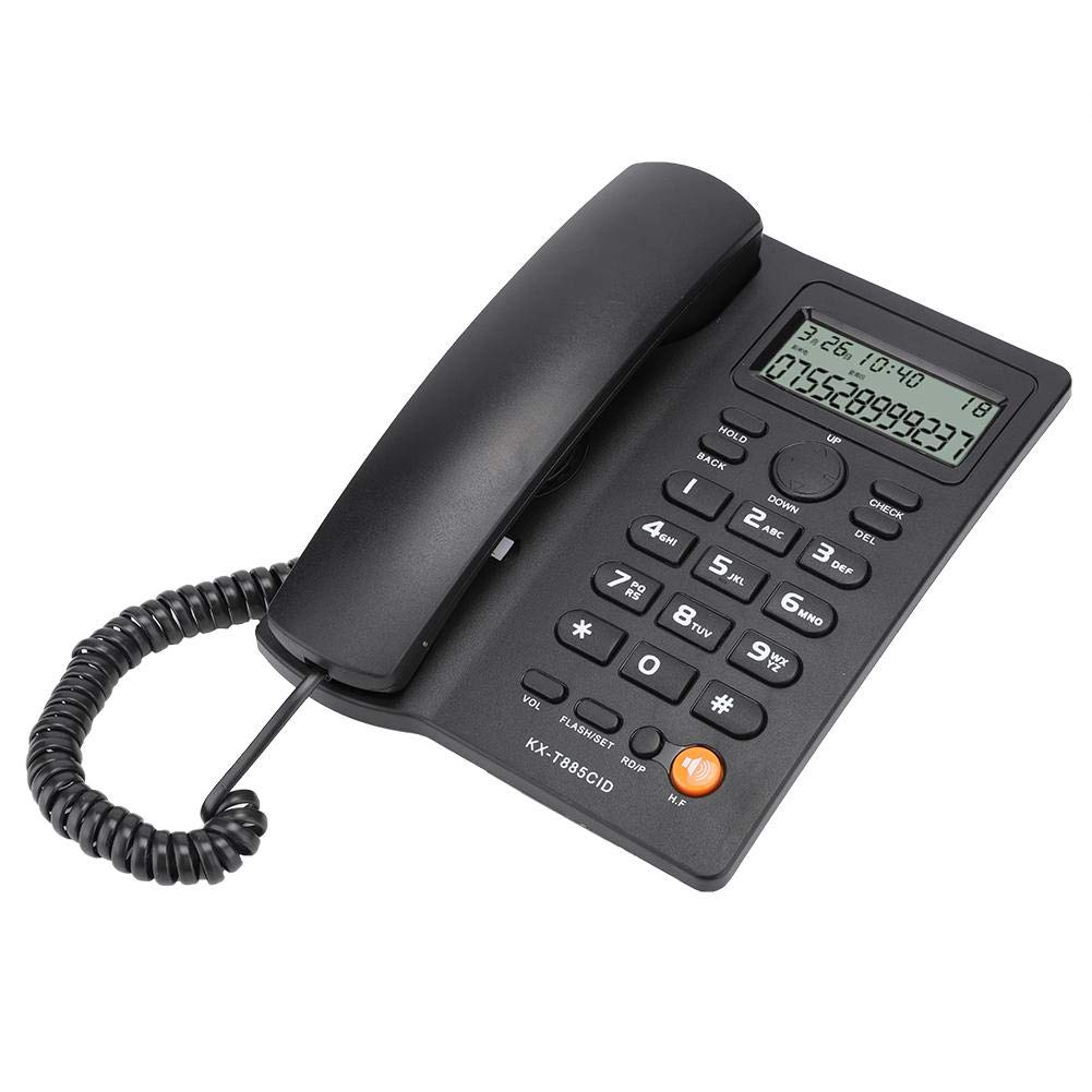 Oumij1 Teléfono del Hotel Identificador de Llamadas Teléfono Llamadas Manos Libres Oficina en el Hogar Teléfono Fijo del Hotel Inglés(Negro)