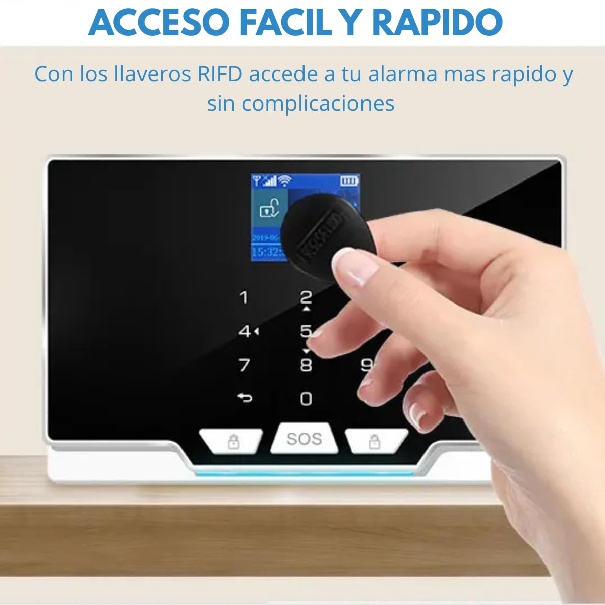 Clicklife Alarma para Casa Inalámbrica gsm y WiFi con 6 Sensores (3 de Movimiento y 3 Magnéticos) y Sirena de Control Remoto, RFID, Notificaciones en Tiempo Real, Compatible con Smartlife y Tuya