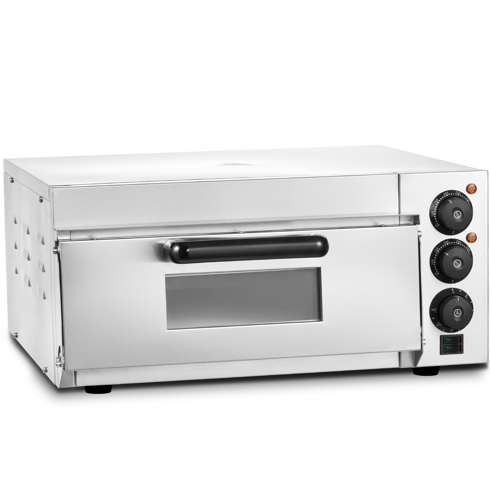 Horno de Pizza Eléctrico VEVOR 16 Pulgadas 1700 W con Temperatura Ajustable y Temporizador de 0 a 60 Minutos para Horneado Uniforme