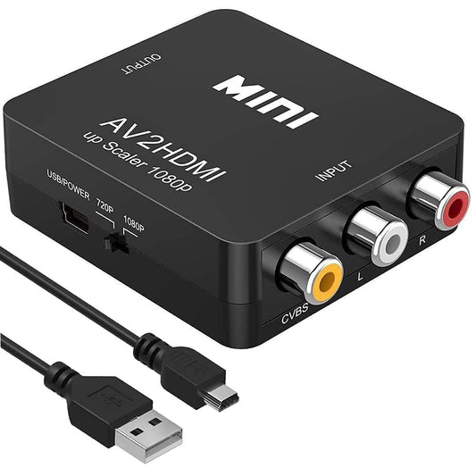 Uplayteck RCA a HDMI Convertidor de AV a HDMI - 1080P Mini RCA Composite CVBS Video Audio Converter Adapter - Soporta PAL/NTSC para TV/PC / PS3 / PS4 / Xbox/STB/VHS/VCR/Reproductores de DVD Blue-Ray