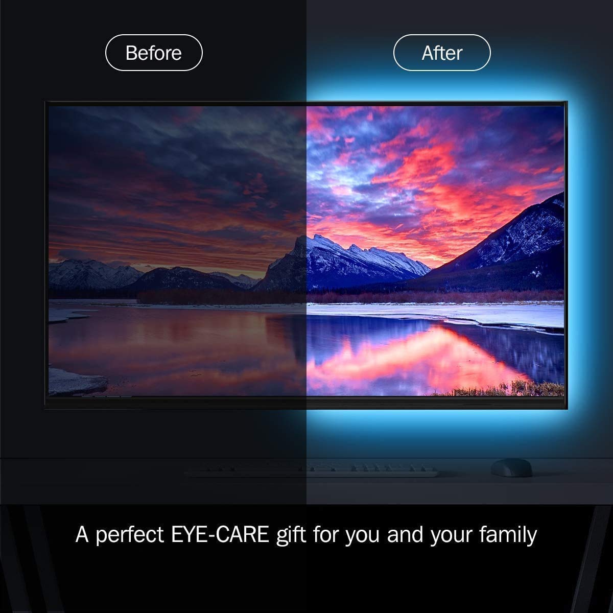 Tira Led TV Fotgear RGB 5050 2M USB Control de App Impermeable IP65 para Decoración del Hogar y al Aire Libre