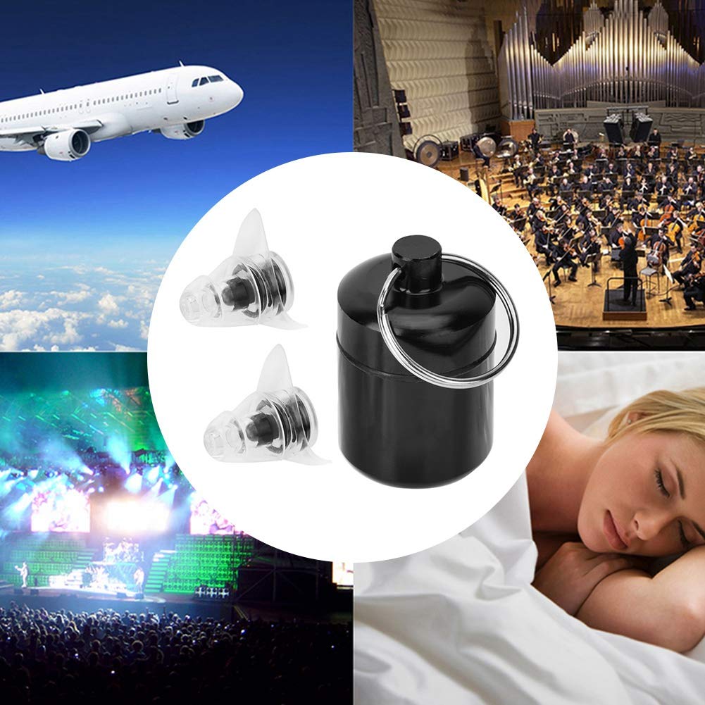 Tapones para los Oídos Alta Fidelidad Protección Auditiva Negro Reducción de Ruido 27dB para Concierto y Festival de Música