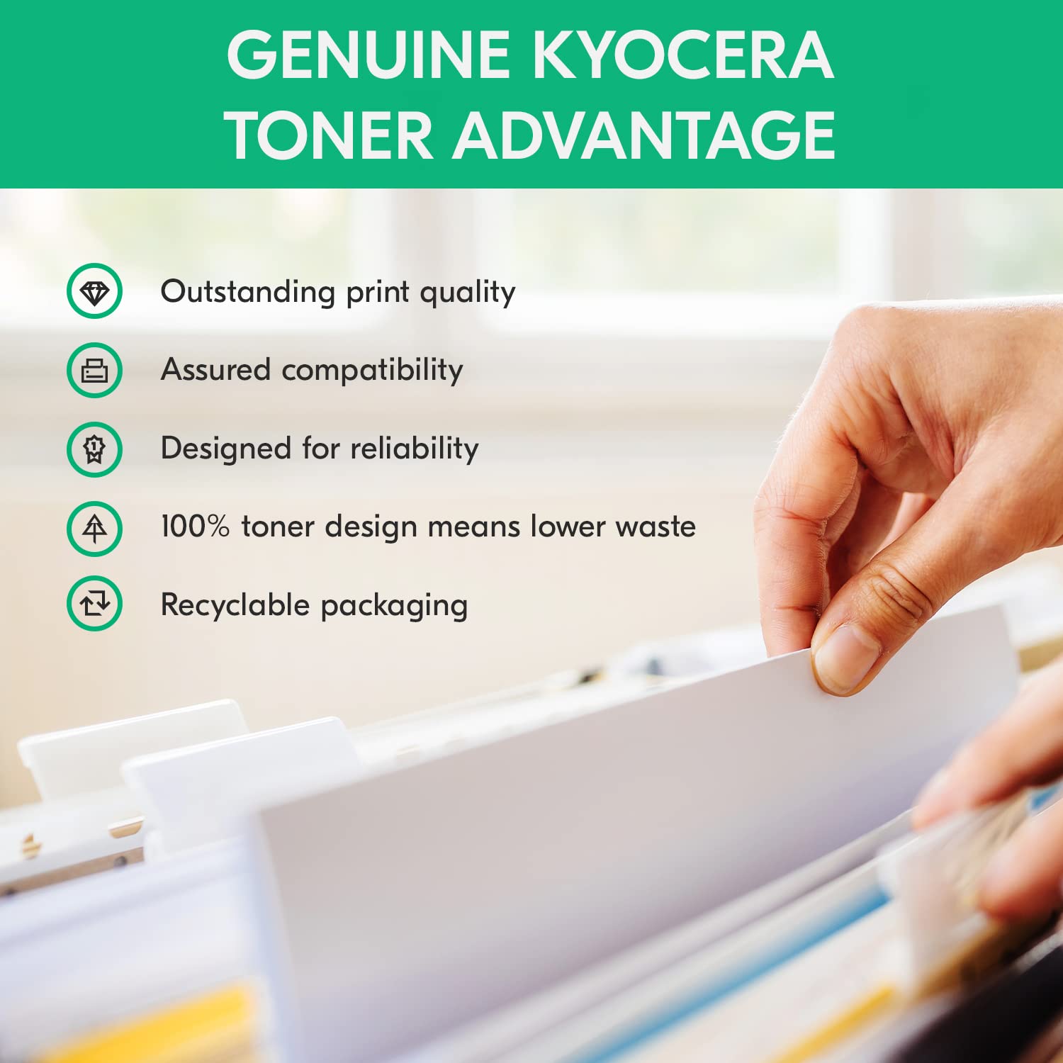 Kyocera TK-5442C Cartucho de tóner Cian, Funciona con impresoras láser ECOSYS MA2100cwfx y PA2100cwx, Original (1T0C0ACUS0)