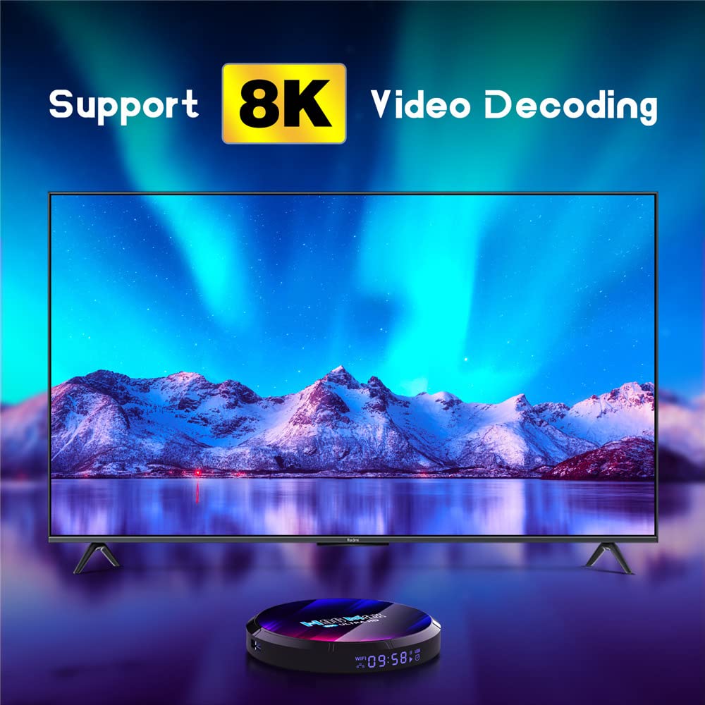 Android 13.0 TV Box,H96 MAX DDR4 4GB RAM 32GB ROM RK3528 Quad-Core 64bit WiFi6 Dual 2.4G/5.8G WiFi BT5.0 8K HDR10+ Ultra HD USB3.0 Smart Home Player