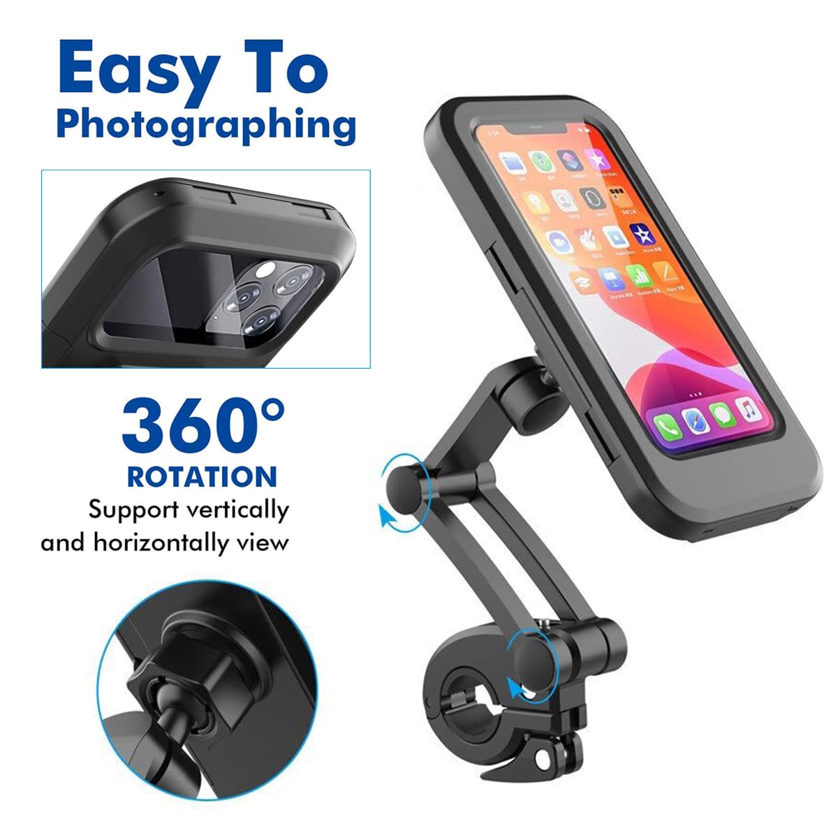 Soporte de Celular Universal Moto y Bicicleta con Pantalla Táctil Rotación 360° Ajustable