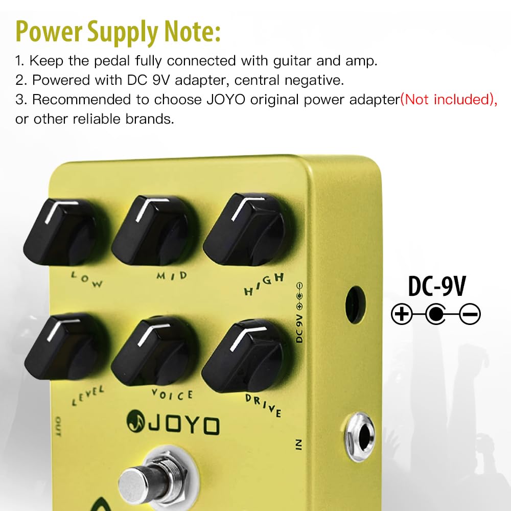 Efecto de pedal de tono de CA JOYO JF-13, pedal de amplificador analógico Vox AC30, sonido de rock británico clásico