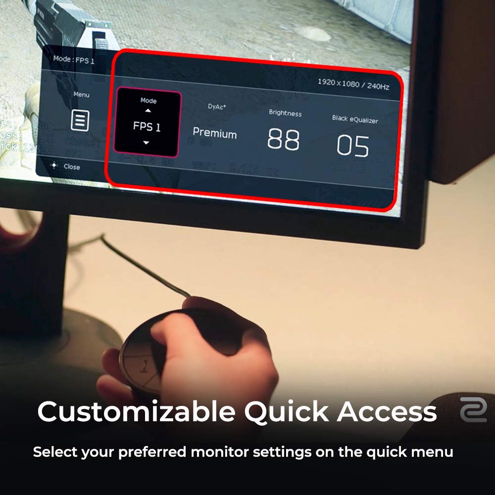 BenQ Zowie XL2546K Monitor para Juegos de 24.5 Pulgadas 240Hz | 1080P 1ms | DyAc+ | Base más pequeña | Ajuste Flexible de Altura e inclinación | Ajuste XL para Compartir
