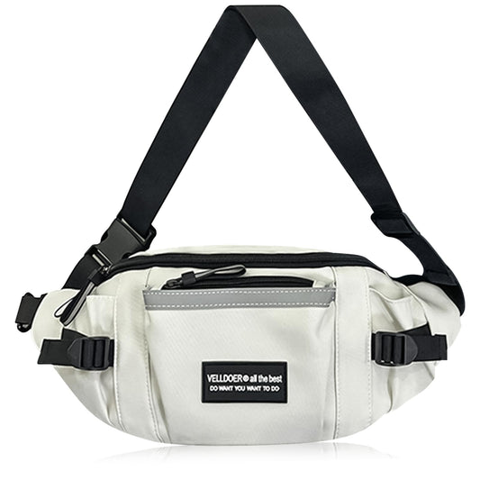 EUARD Riñonera Unisex Resistente al Agua con Correa Ajustable - Bolsa Bandolera Multibolsillos para Viajes, Senderismo, Running y Uso Diario - Ideal para Hombres y Mujeres（(Blanco)