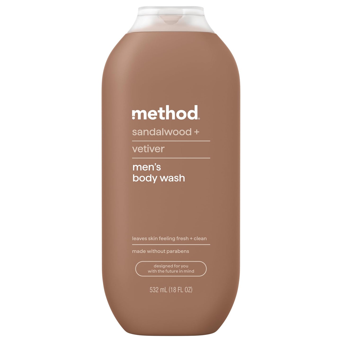 Method Men Body Wash, Sandalwood + Vetiver, Paraben and Phthalate Free, 18 fl oz (Pack of 1)