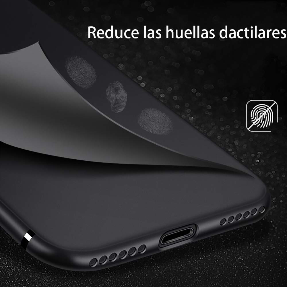 Funda Protectora Ultrafina QWYJ para Apple iPhone 5s 5 SE Negro Matte Minimalista TPU Suave
