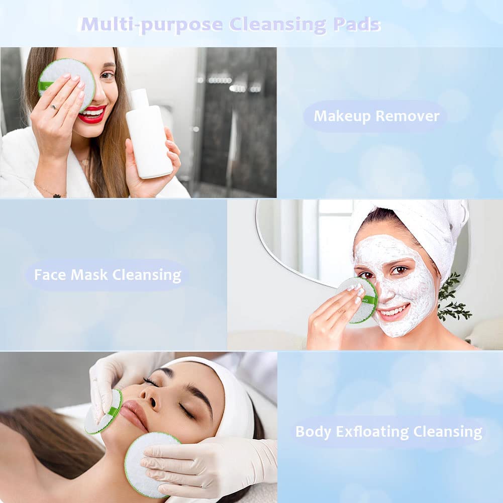 Almohadillas reutilizables para eliminar el maquillaje, toallitas para eliminar el maquillaje facial, paños de limpieza de la cara, suaves redondas, hipoalergénicas para rimel, sombra de ojos, lápiz labial, base -3 piezas, 11,4 cm de diámetro