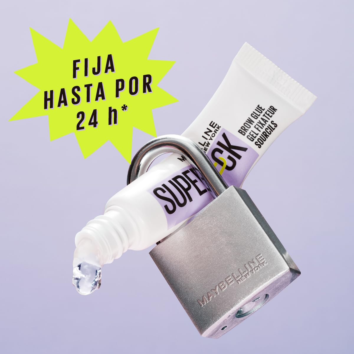 Maybelline New York SuperLock Gel fijador de cejas transparente, 7ml. Cejas esculpidas y estilizadas hasta por 24H, laminado rápido, sin sensación pegajosa, a prueba de sudor