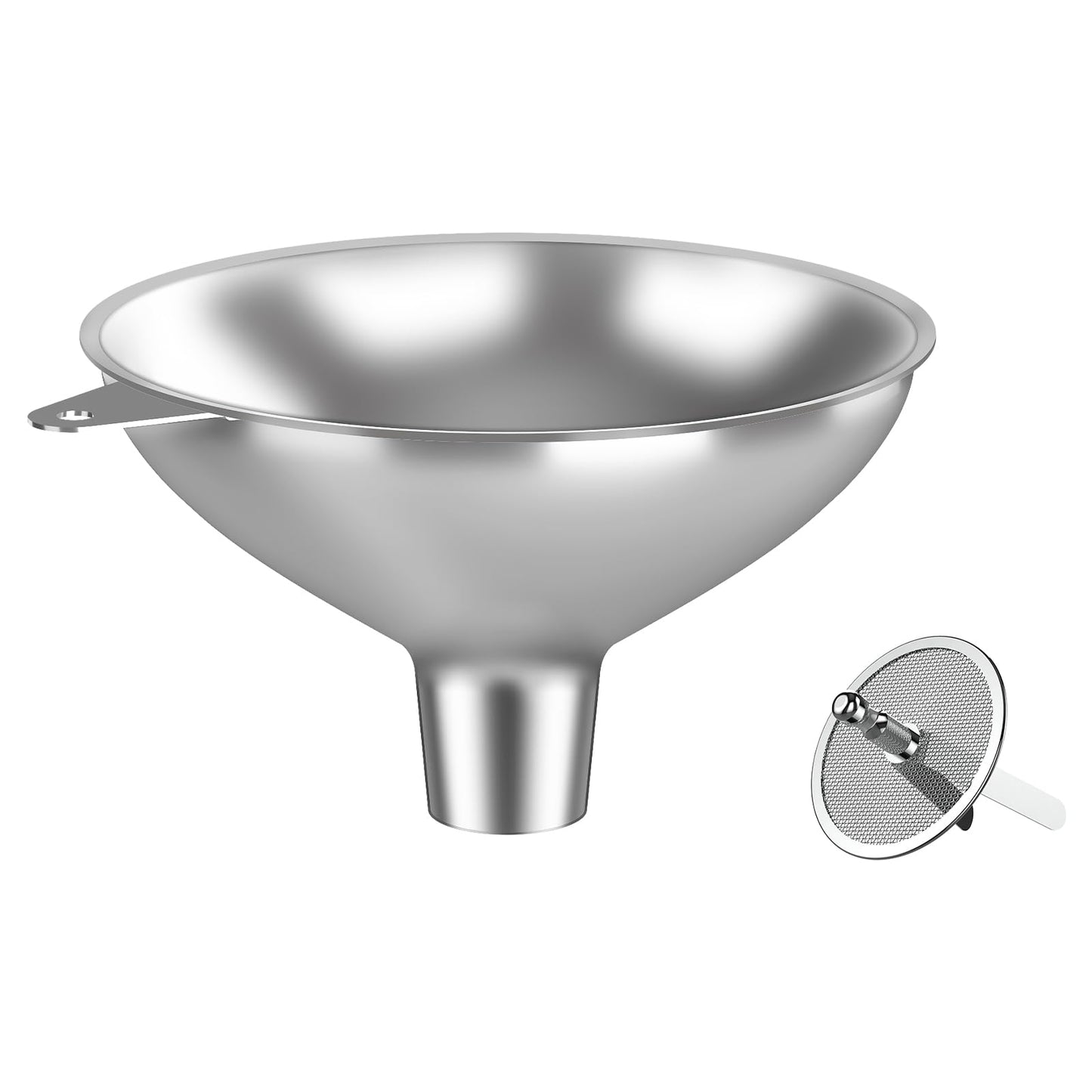 Embudo de Acero Inoxidable Nomatox Plata con Filtro de Malla para Cocina y Botellas de Boca Ancha