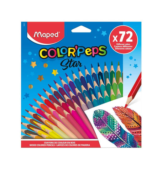 Maped - Color'Peps - Lápices de colores, triangular, ergonómico - Caja de 72 lápices de madera