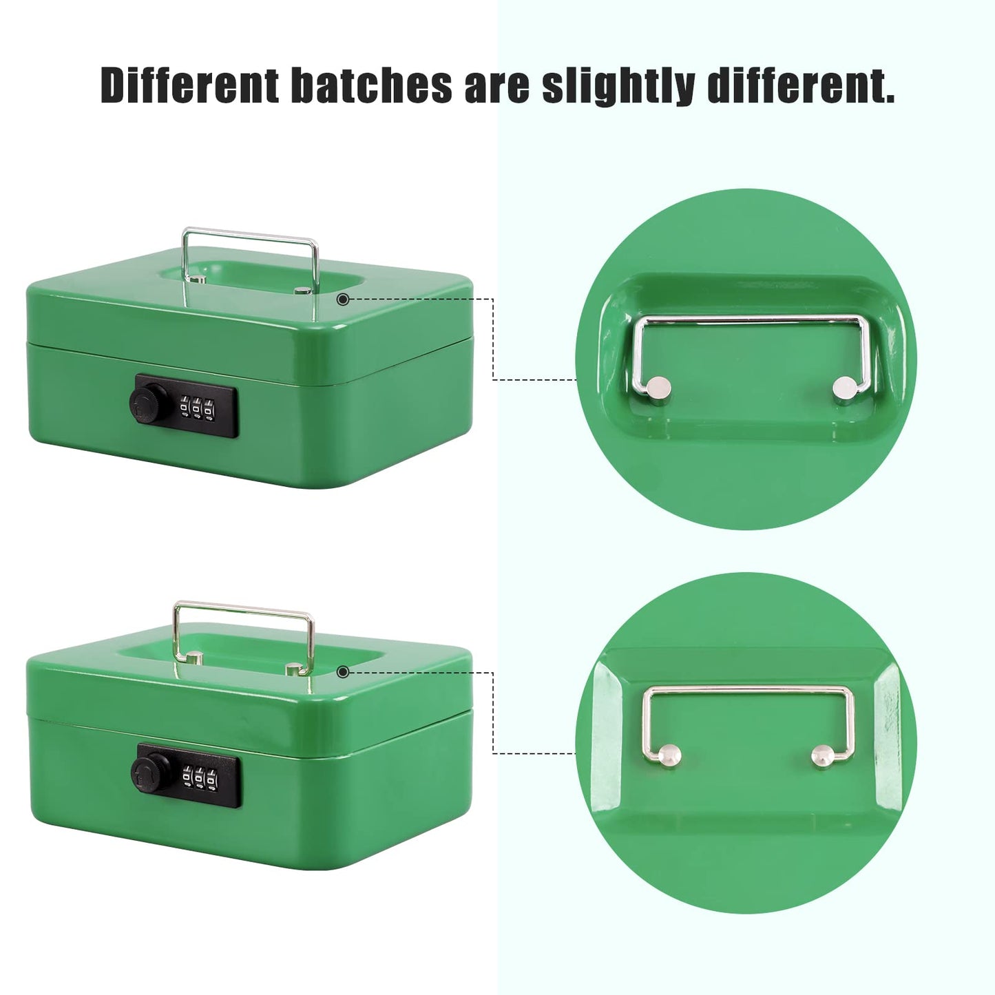 Caja fuerte Xydled de acero con cerradura de combinación, caja fuerte con bandeja extraíble para monedas y cerradura de llave, 20 x 16 x 9 cm.
