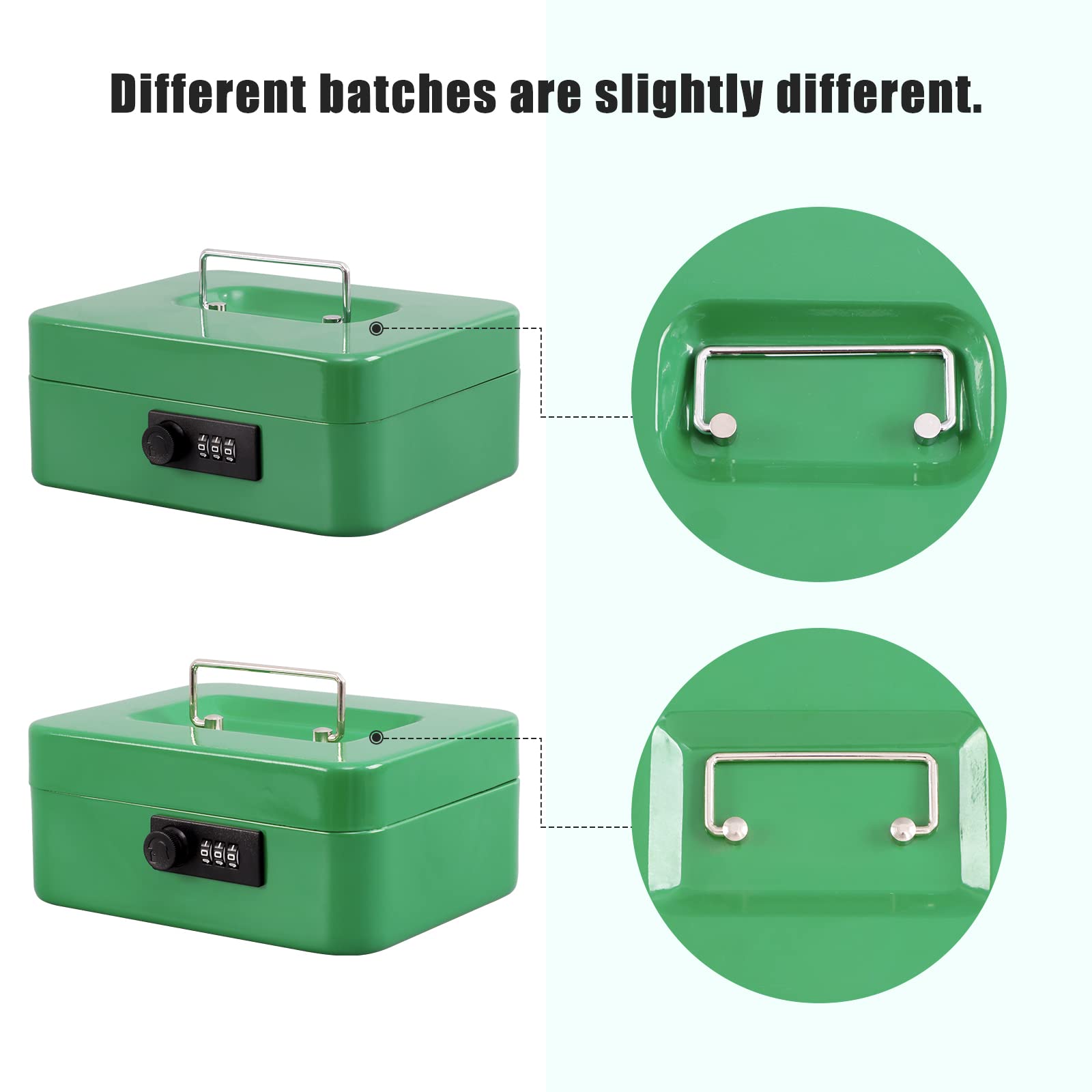 Caja fuerte Xydled de acero con cerradura de combinación, caja fuerte con bandeja extraíble para monedas y cerradura de llave, 20 x 16 x 9 cm.