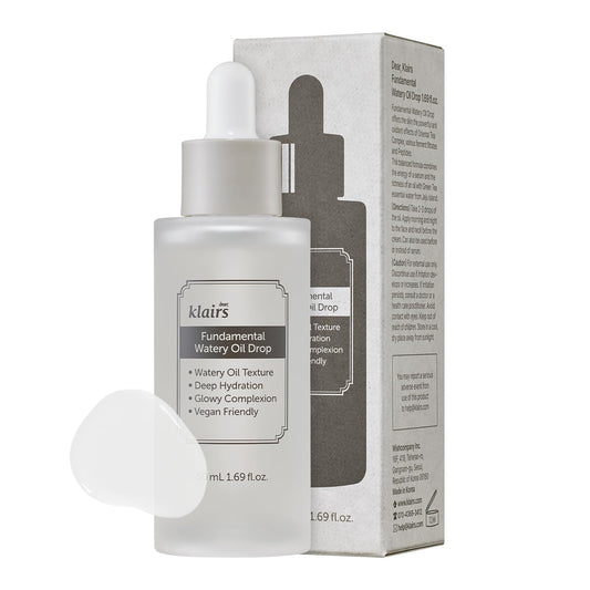 DearKlairs Fundamental Watery Oil Drop, 1.69 fl oz, suero a base de agua con la rica hidratación de un aceite facial