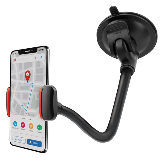 Soporte Ajustable para Parabrisas Chargeworx Negro con Ventosa Flexible y Agarre Antideslizante para teléfono Celular en Coche