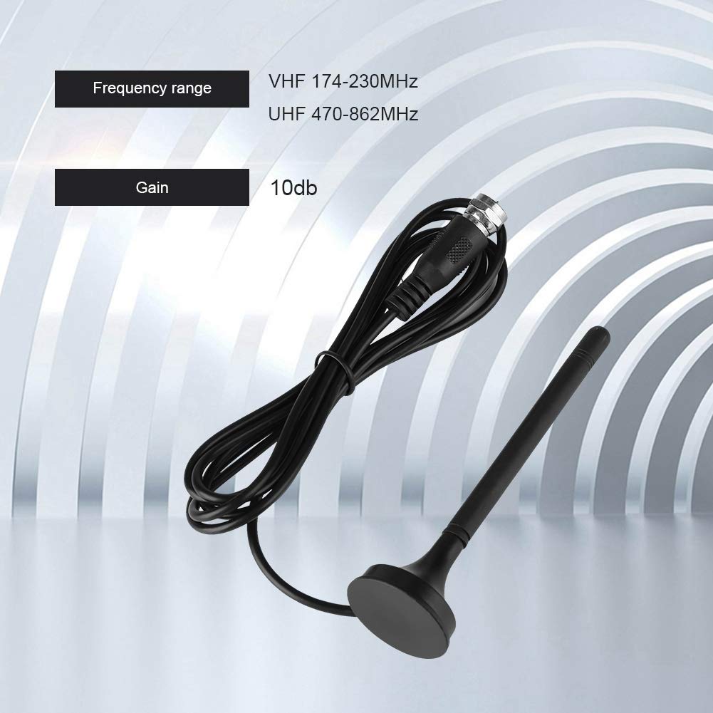 Bewinner1 Antena de TV Digital con Atracción Magnética y Recepción Doble Frecuencia UHF/VHF