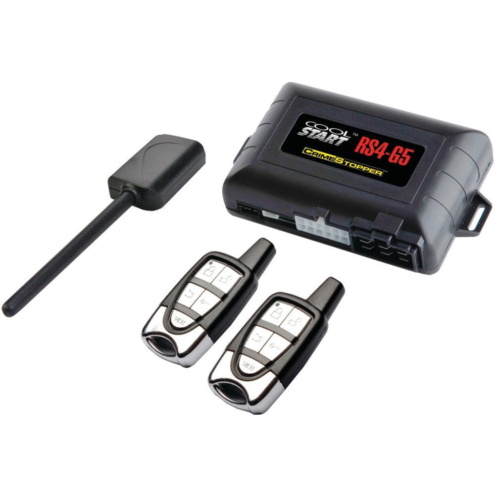 Sistema de Arranque Remoto y Entrada Sin Llave Crime Stopper RS4-G5 1-Way 5-Button con Apertura de Maletero Cool Start