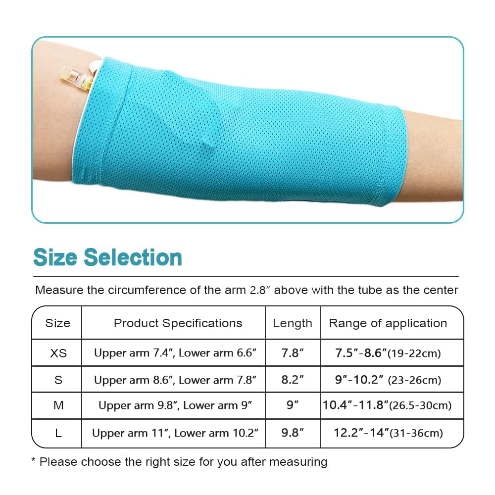 PICC - Funda protectora para lactancia PICC para niños adultos, ultra suave, cómodo, peso: 39,9-95,3 kg (azul, L)