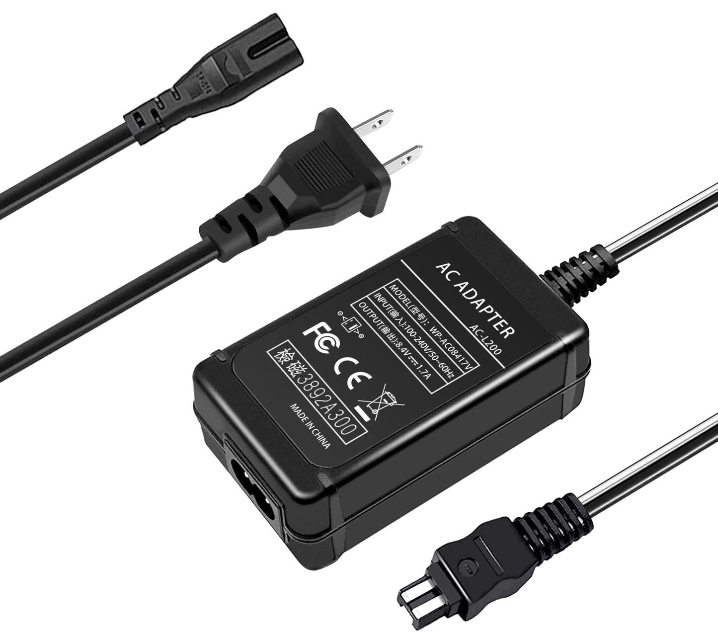 TKDY AC-L200 Camcorder Charger for Sony AC-L200 AC-L200C L200D AC-L25 AC-L25A AC-L25B AC-L25C, fit for Sony Handycam DVD105 DVD108 DVD203 DVD205 DVD305 DVD308 DVD610 DCR-HC85 DCR-HC90 Power Adapter.