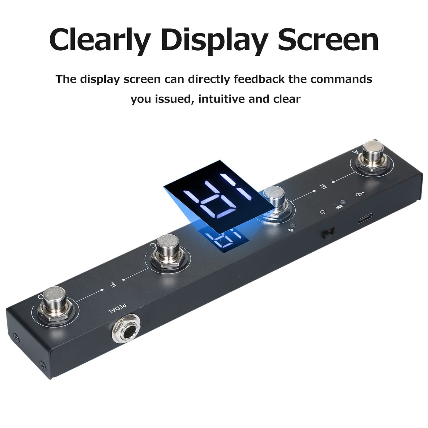 BHCASE midi controller, Controlador MIDI inalámbrico recargable 4 botones Controlador de pie MIDI portátil Control de la aplicación del pedal,midi controller