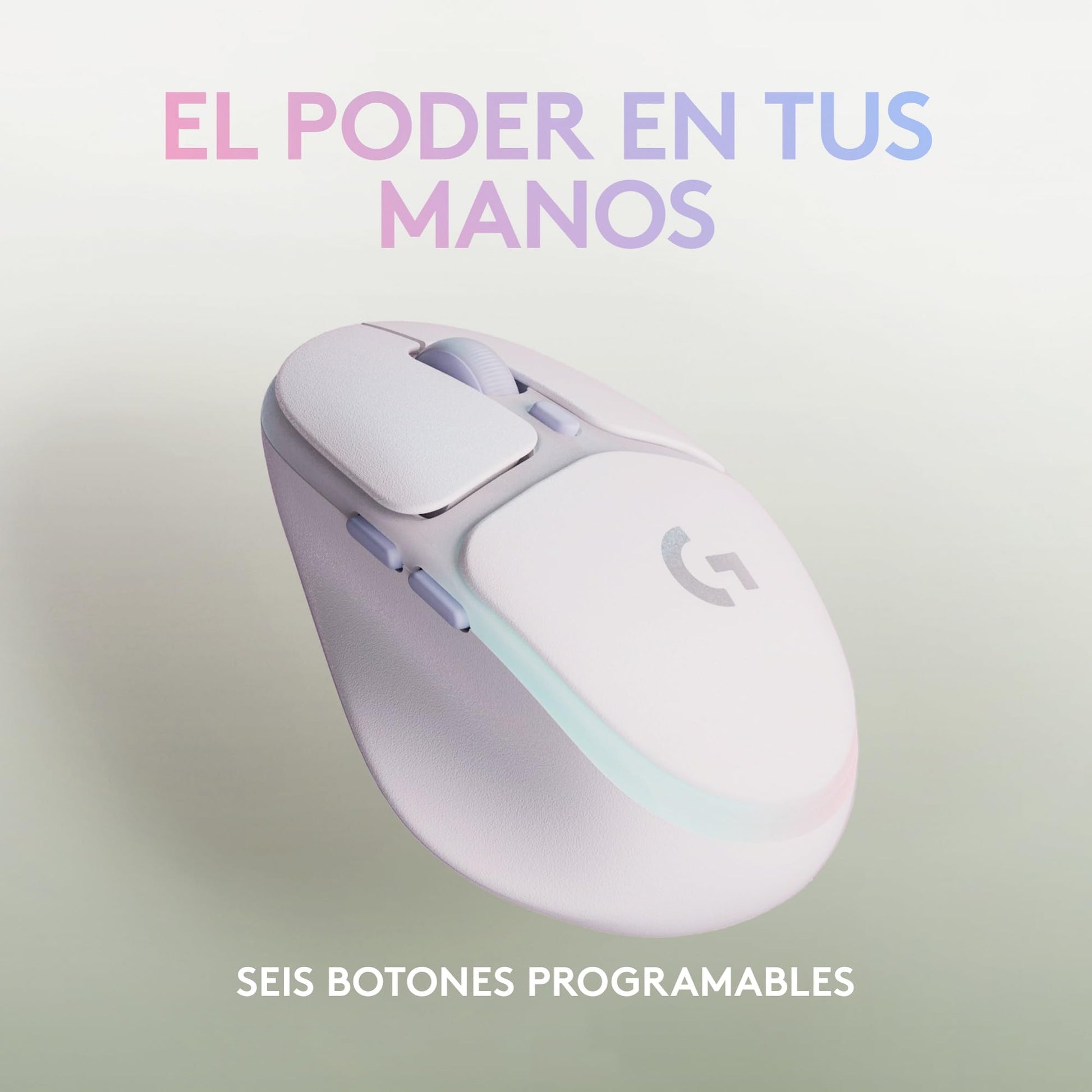 Logitech G705 Mouse Inalámbrico para Juegos, Iluminación LIGHTSYNC RGB Personalizable, Inalámbrico Lightspeed, Conectividad Bluetooth, Ligero, PC/Mac/Laptop - Blanco Niebla