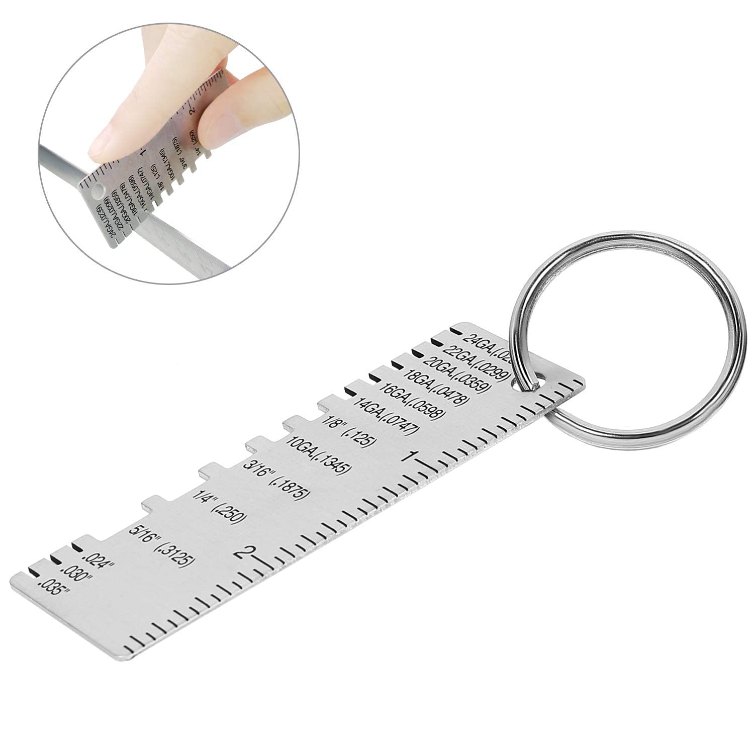 Herramienta Medidor de Espesor Alambre Placa de Metal de Acero Inoxidable para Trabajos de Soldadura