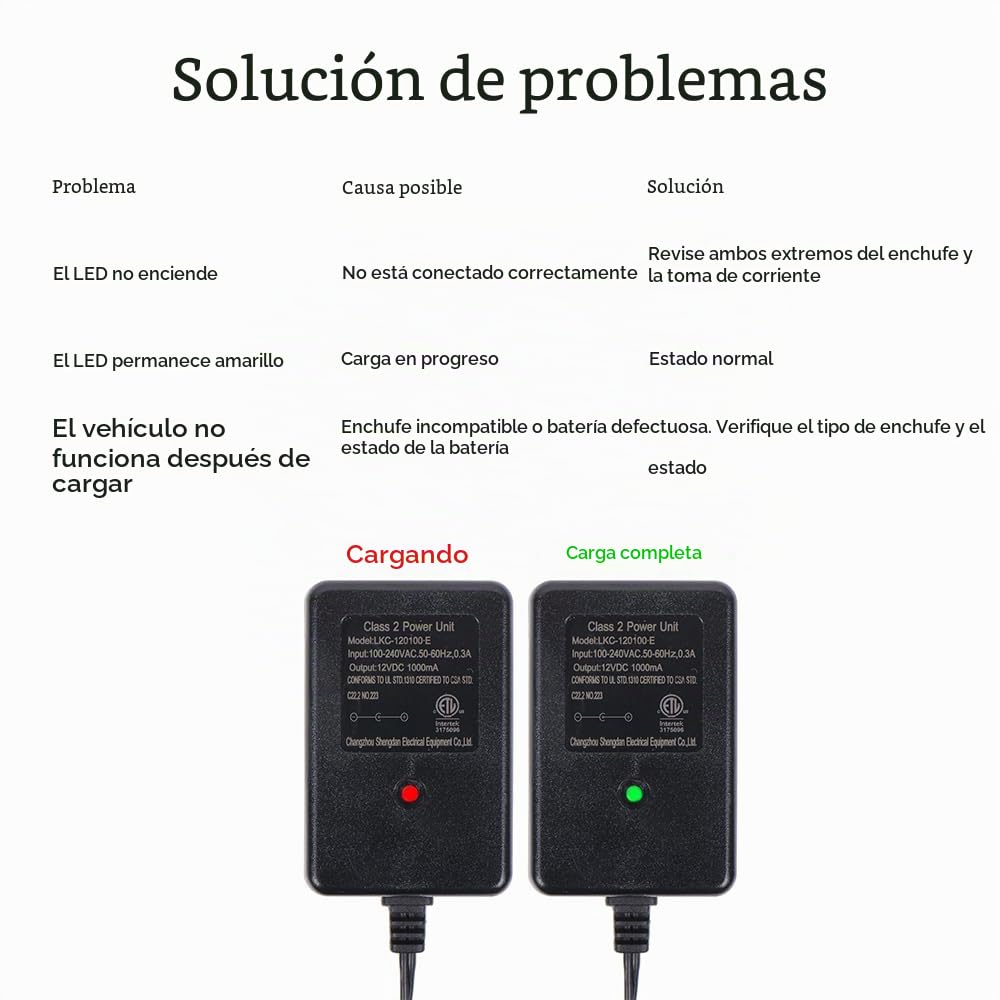 Adaptador de Carga Universal de 12 V BMX X6 Negro para Juguetes y Autos de Montar para Niños