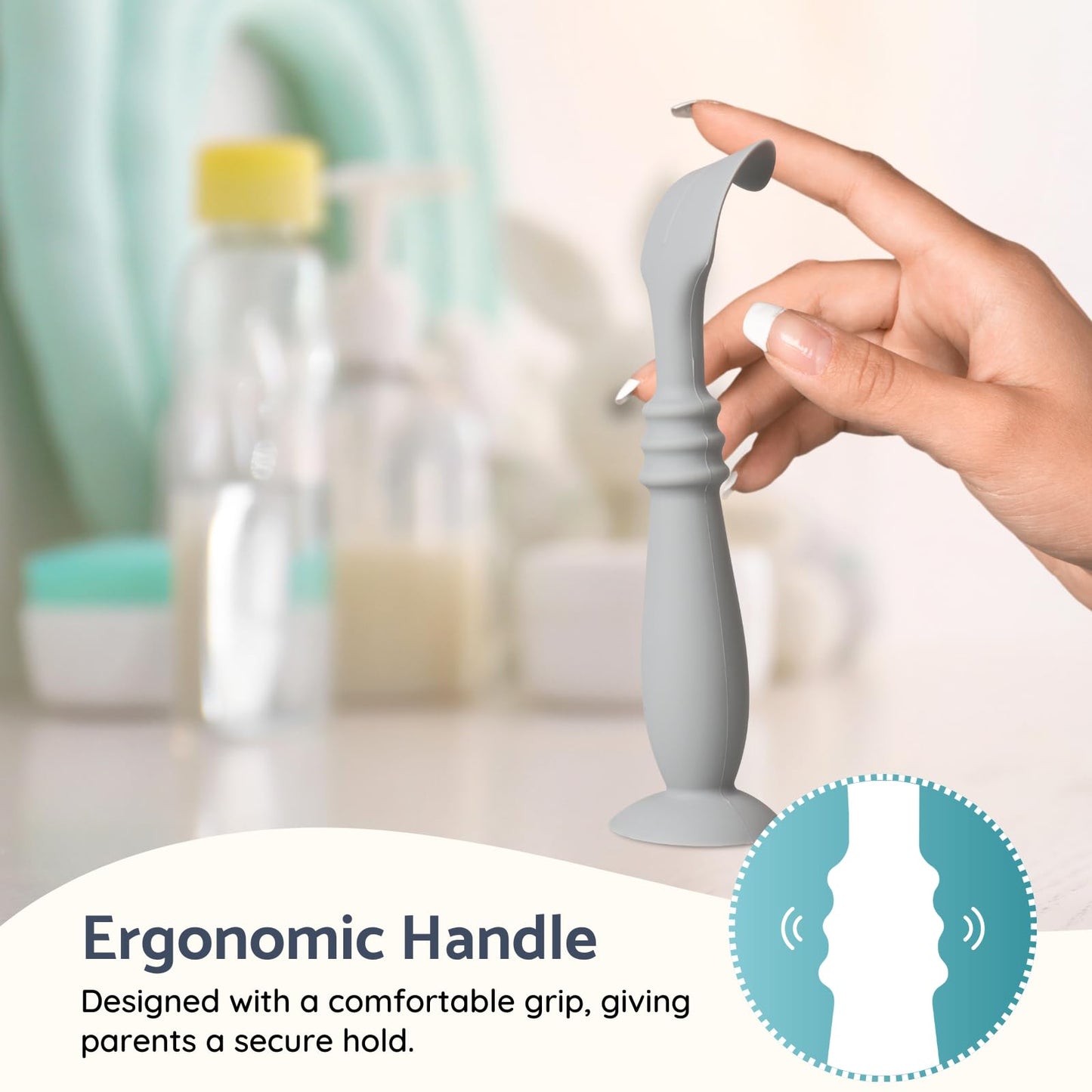 Nothomme 3 Paquetes De Aplicadores De Crema Para Pañales De Silicona Con Base De Succión, Espátula Aplicadora De Crema Para Pañales Para Bebés, Cepillo De Silicona Suave Para Crema Para Pañales(Salvia
