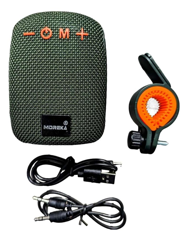 Bocina Bluetooth MOREKA Verde 405 TF Card Radio FM Resistente al Agua 8W para Moto