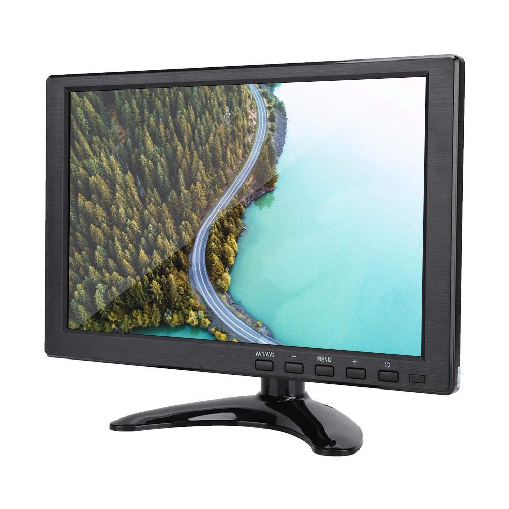 Monitor de 10.1 Pulgadas Con Pantalla TFT 1280 x 800 Compatible Con 1080P - Entradas VGA, HDMI, BNC, AV, USB - Altavoz Incorporado Para Raspberry, Cámara CCTV (Negro)