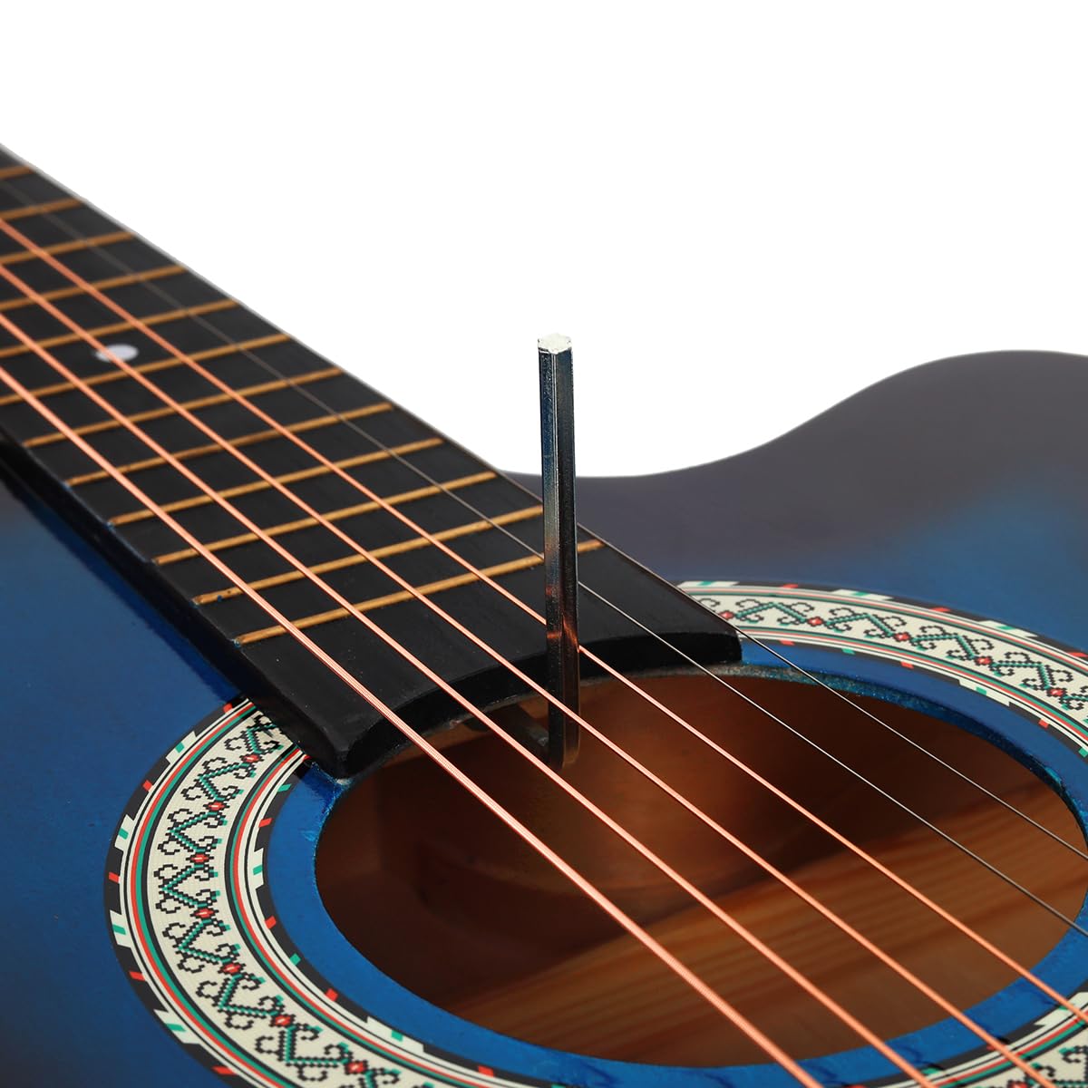 38 inch Electroacústica Guitarra Guitarra acustica con Afinadores,Correas,Cuerdas para Instrumentos,Plumillas,Cable amplificador guitarra,soul,Fundas para Guitarras 3/4 (Blue2)