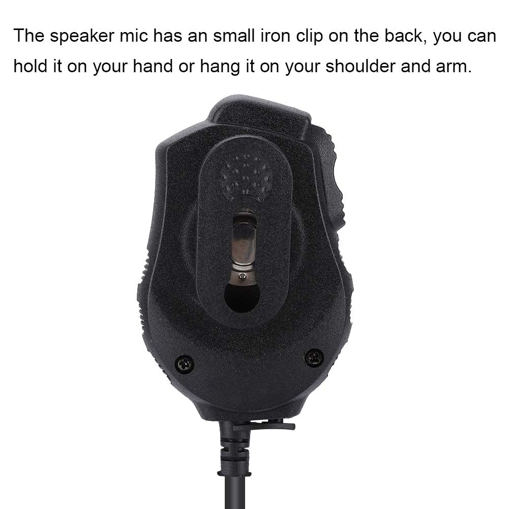 Micrófono de Altavoz Yoidesu Negro Doble PTT para Walkie Talkie UV-82 Serie