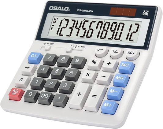 Calculadora Pendancy Negra Elegante con Pantalla LCD Grande y Botones Grandes