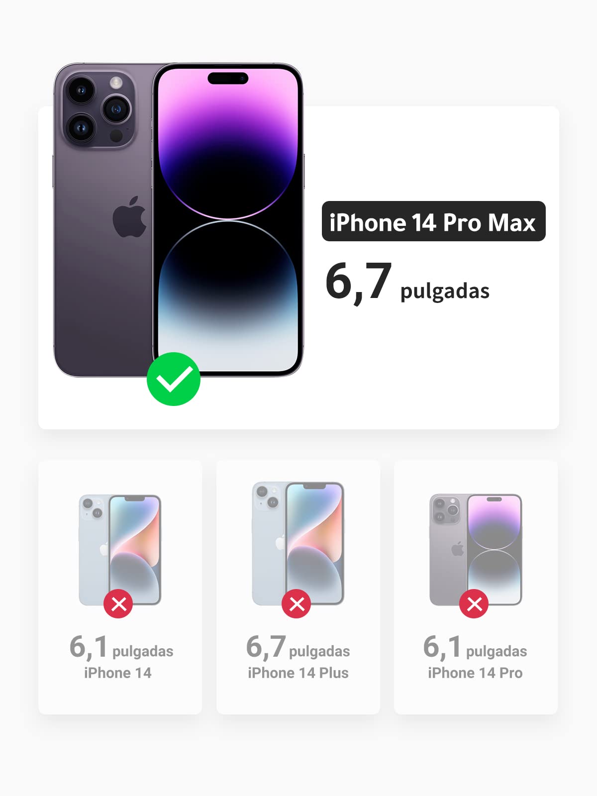 Funda para iPhone 14 Pro MAX UGREEN Transparente con Bolsa de Aire Magnética Ultra Delgado Anti-Caída de Carga Inalámbrica
