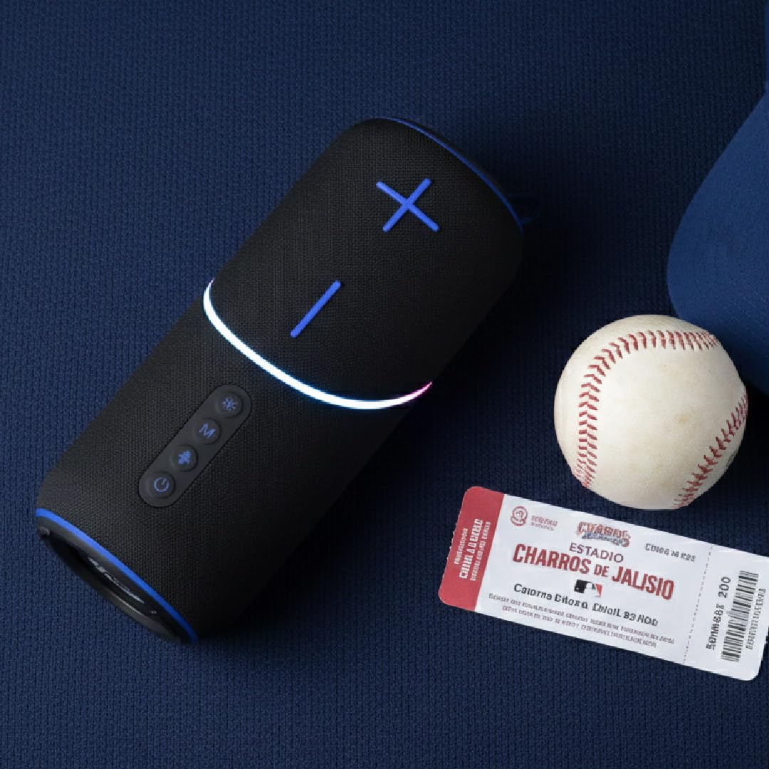 Bocina Bluetooth CONTROL EXPERT Negro Edición Especial Charros de Jalisco Slugger TWS RGB para Hombre