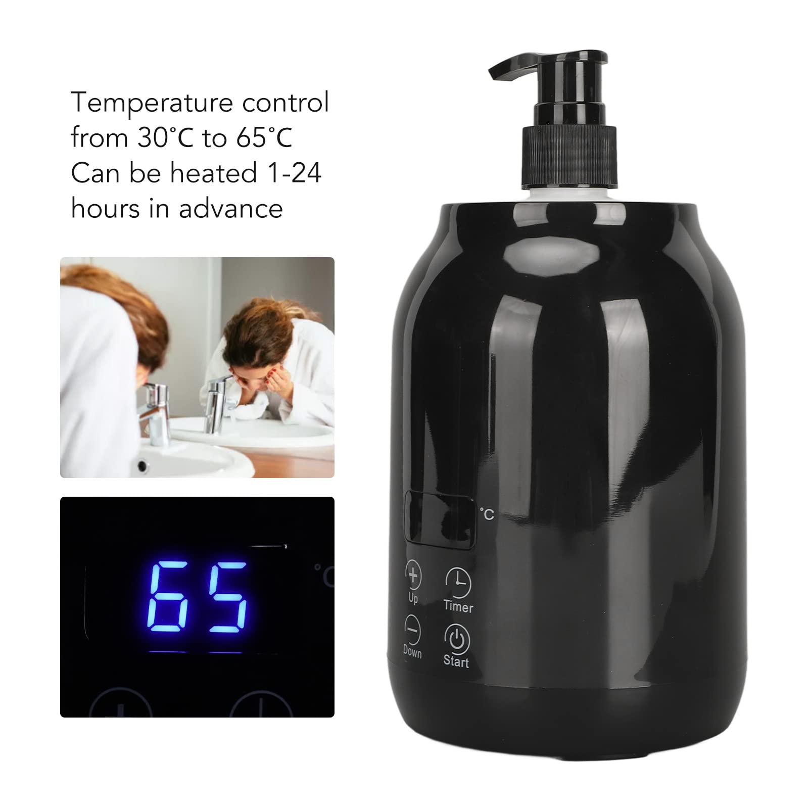 Botella de calentador de aceite de masaje, temperatura del calentador de aceite esencial Ajuste de un solo calentador de botellas de aceite para el hogar, spa, salón