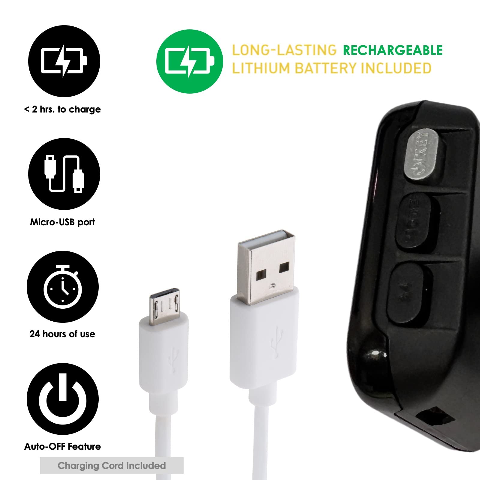 KLIQ UberTuner-Max, sintonizador de clip recargable por USB para guitarra, bajo, violín, ukelele y todos los instrumentos, afinación cromática rápida y precisa con visualización de octava y detección