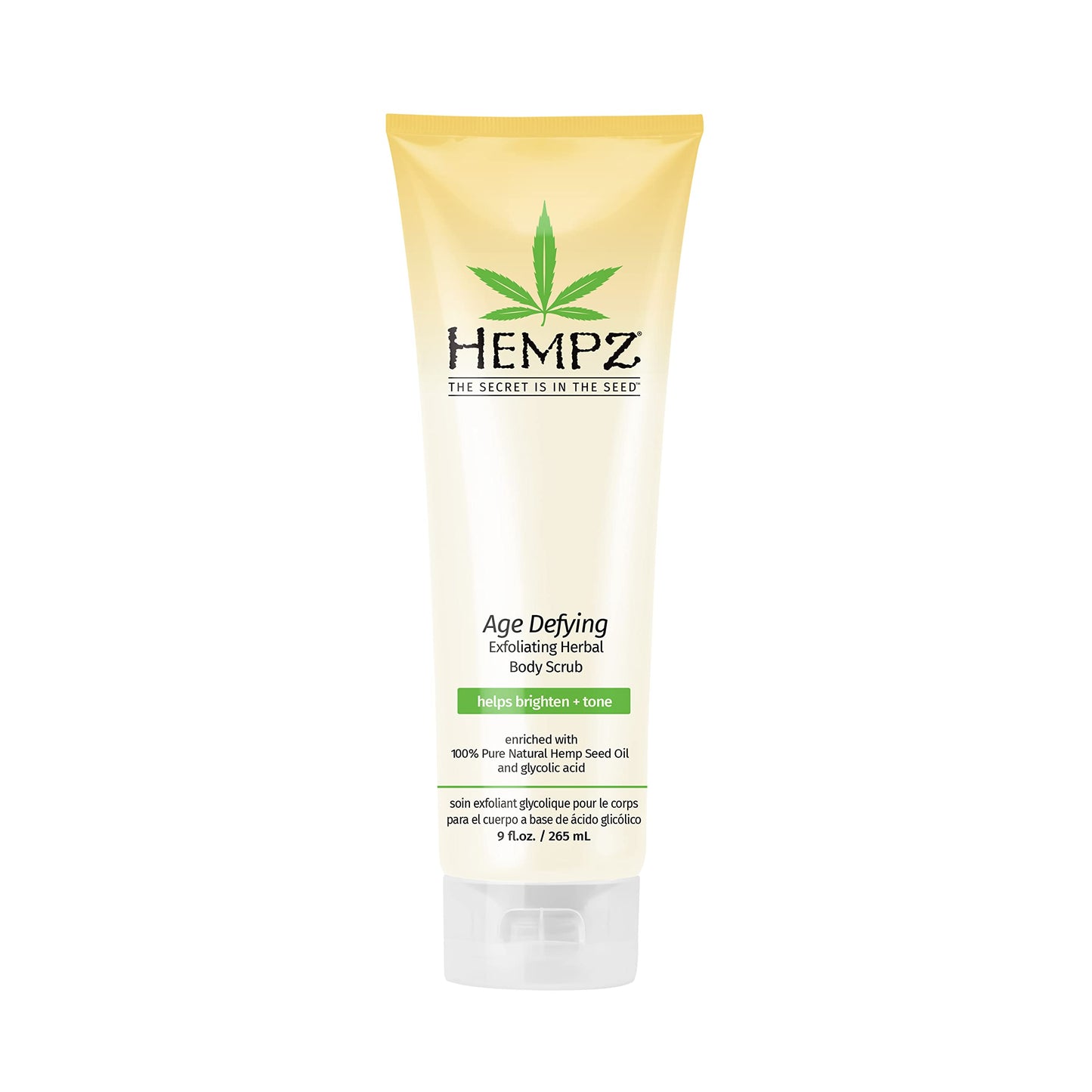 Hempz Age Defying Herbal Body Scrub, de blanco, vainilla / Musk, Onza 9 Fluid