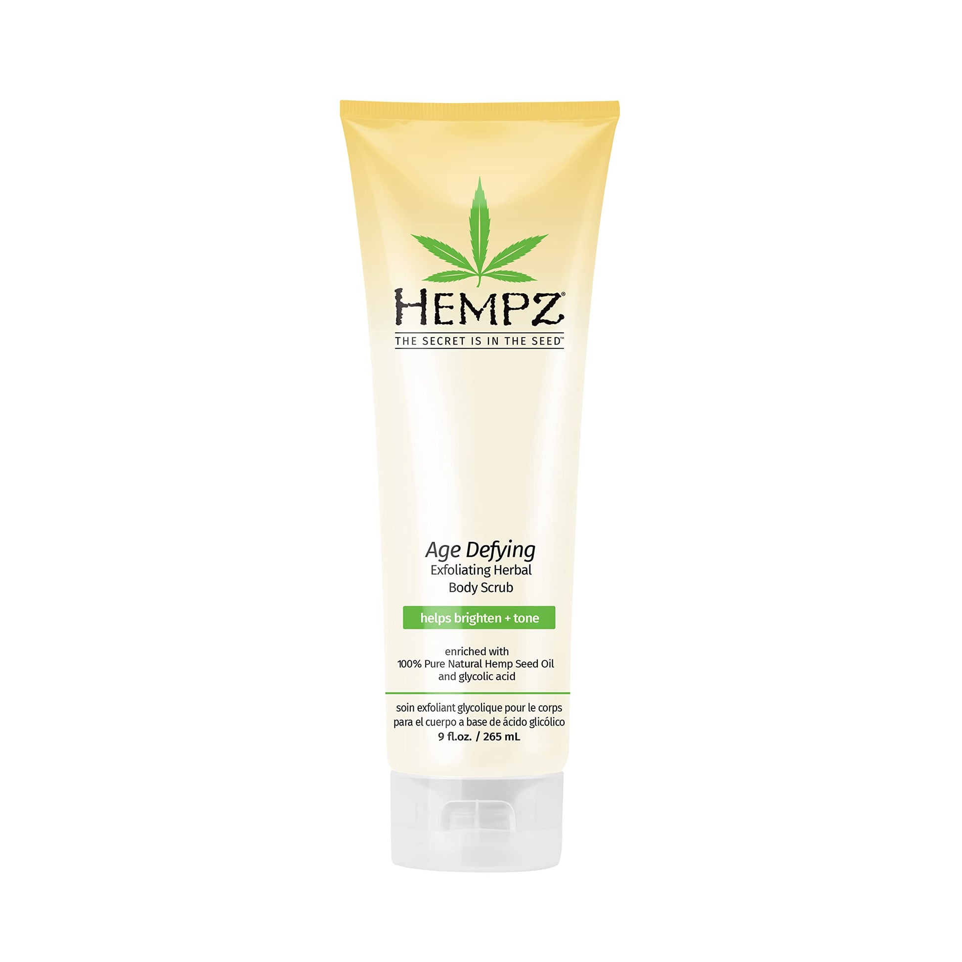 Hempz Age Defying Herbal Body Scrub, de blanco, vainilla / Musk, Onza 9 Fluid