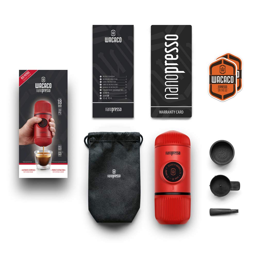 Cafetera Manual Portátil Wacaco Nanopresso Rojo Patrol para Viaje y Camping