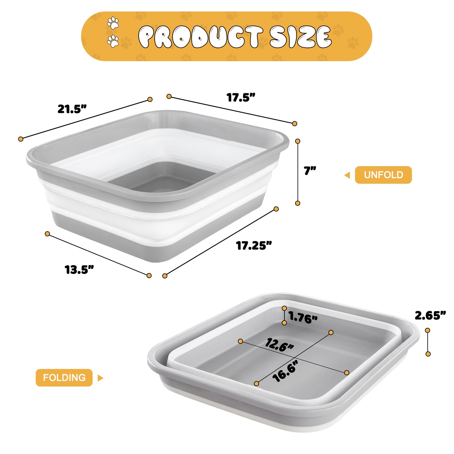 Maohegou Caja de arena para gatos mayores, artríticos, enfermos y frágiles discapacitados, baja entrada, caja de arena abierta para gatos mayores (un paquete)
