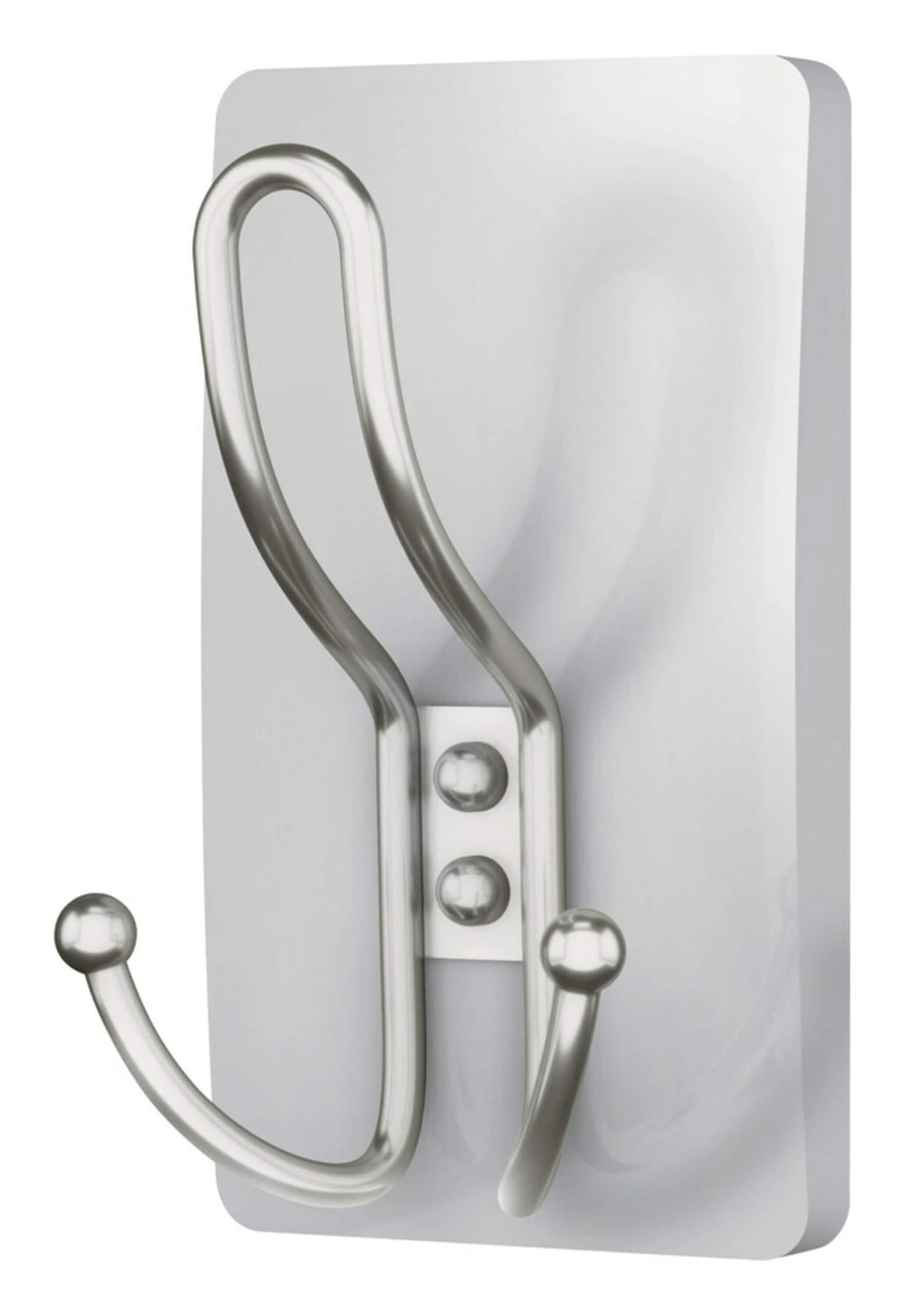 Command - Gancho Triple de níquel Satinado XL, 1 Gancho, 3 Tiras, Ganchos de Pared para Colgar sin daños con Tiras Adhesivas, Ganchos de Pared sin Herramientas para Colgar Decoraciones en Espacios