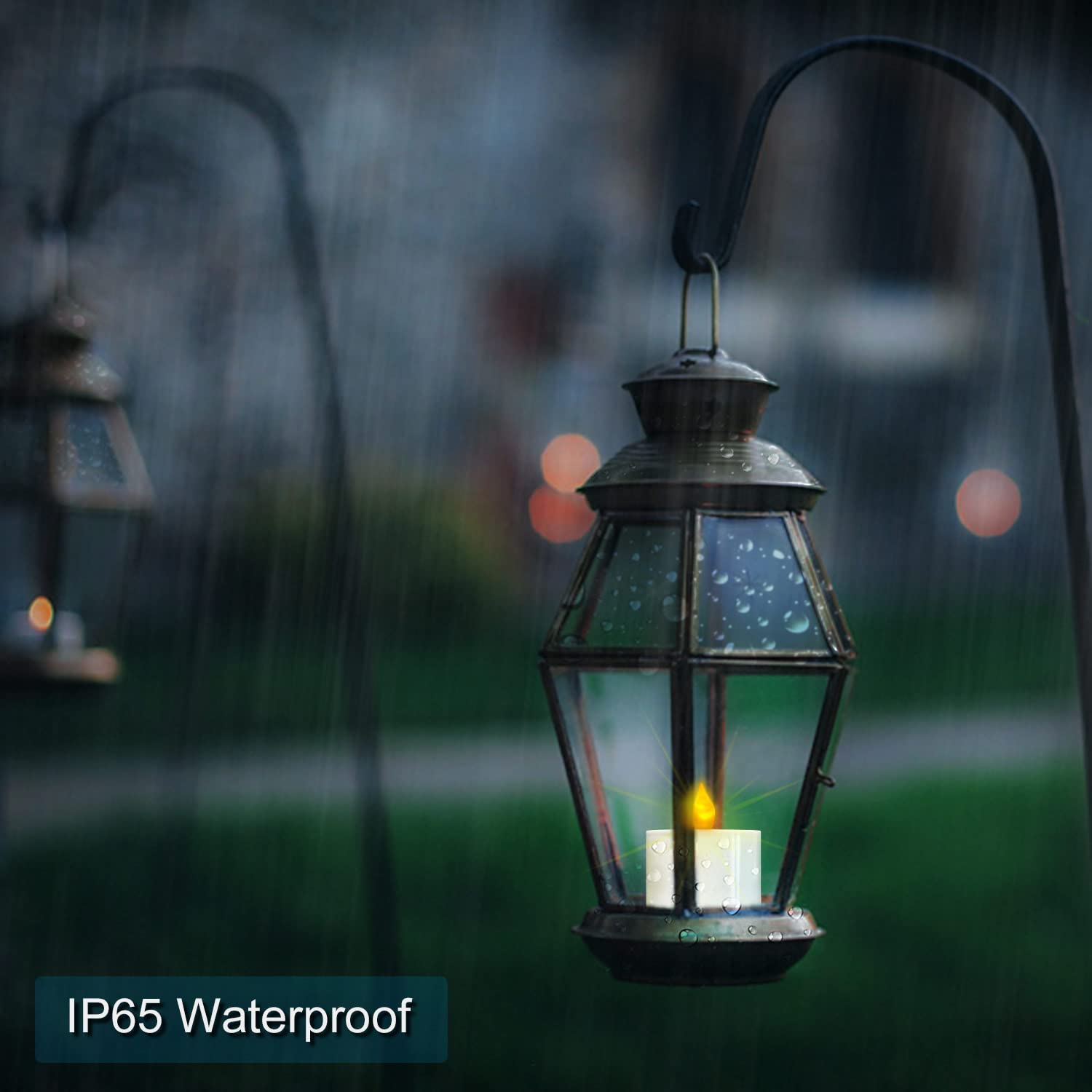 Velas de Té SingTok Blancas Impermeables Recargables con Luz LED para Decoración de Jardín