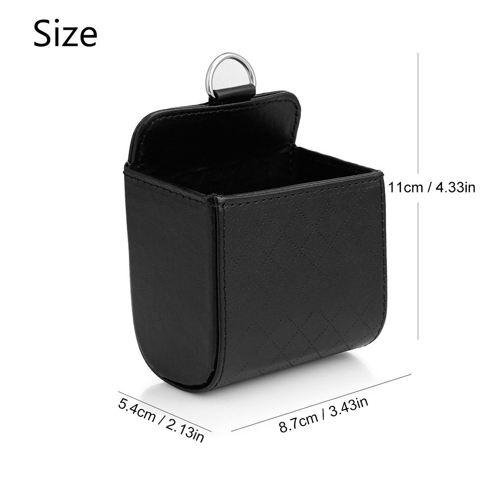 Yosoo Coche Auto Respaldo Interior Aire Ventilación Celular Organizador bolsa bolsa caja almacenamiento ordenado moneda bolso estuche con gancho (negro)