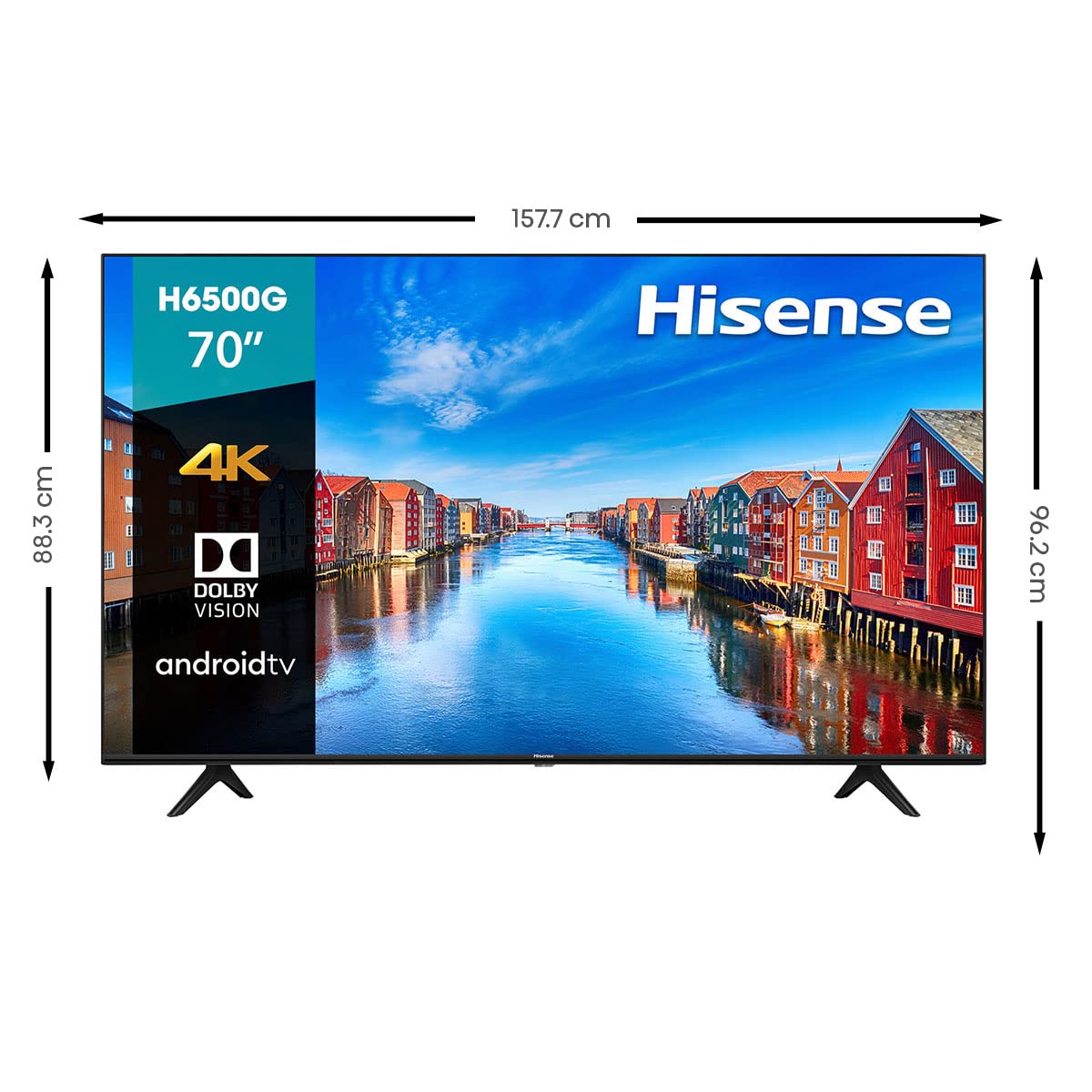 Pantalla Hisense 70 Pulgadas 4K UHD Android TV con Control de Voz
