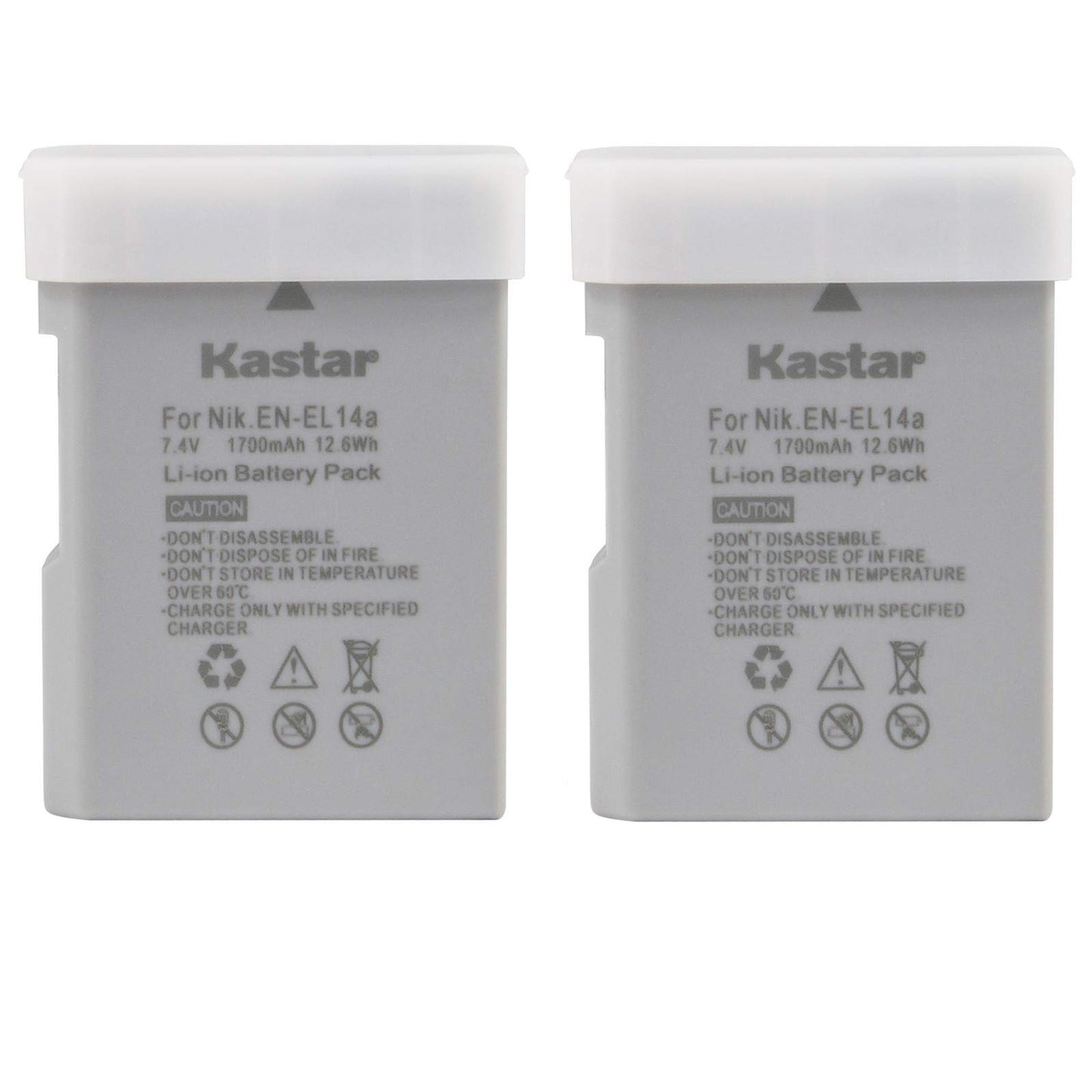 Kastar - Batería para EN-EL14a, EN-EL14, ENEL14A, ENEL14 EL14 y Coolpix P7000 P7100 P7700 P7800, D3100, D3200, D3300, D3400, D5100 D52000 , D5300 DSLR, Df DSLR, D5600 Cámara