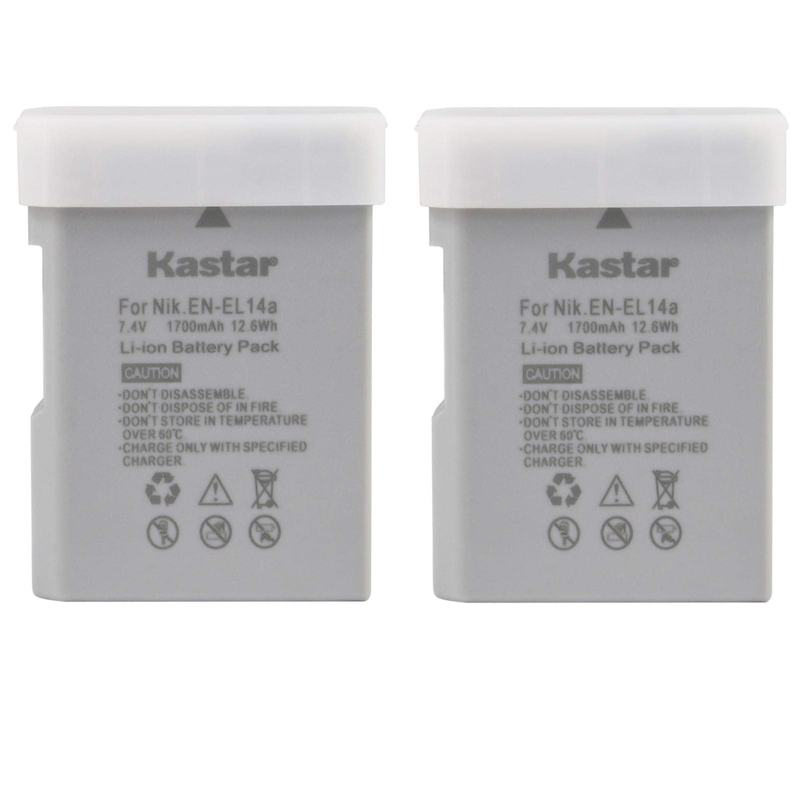 Kastar - Batería para EN-EL14a, EN-EL14, ENEL14A, ENEL14 EL14 y Coolpix P7000 P7100 P7700 P7800, D3100, D3200, D3300, D3400, D5100 D52000 , D5300 DSLR, Df DSLR, D5600 Cámara
